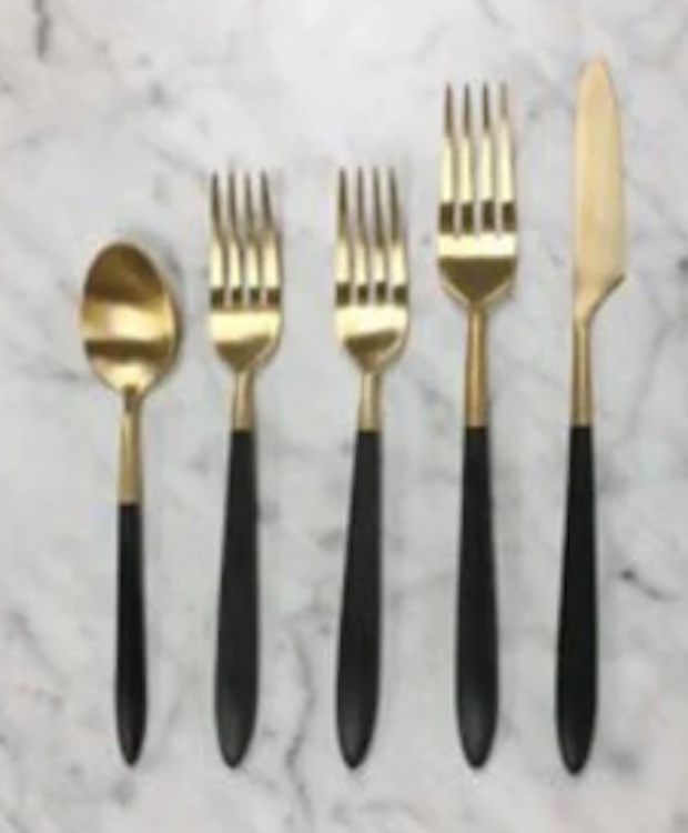 Brushed Black and Gold Cutlery