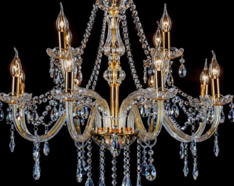 2 Tier Gold Chandelier