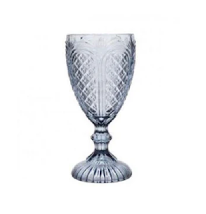 Carousel Blue Goblet Glass