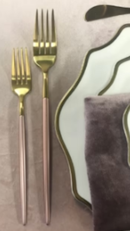 Brushed Pink and Gold Cutlery
