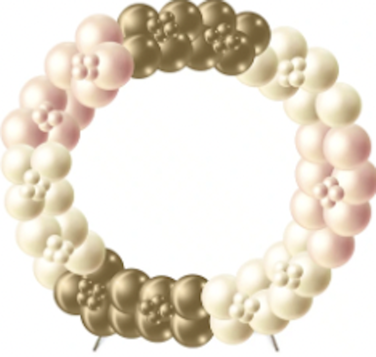 Full Balloon Garland with Gold Hoop