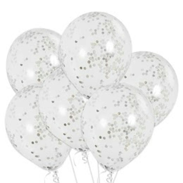 6 Helium Confetti Balloons