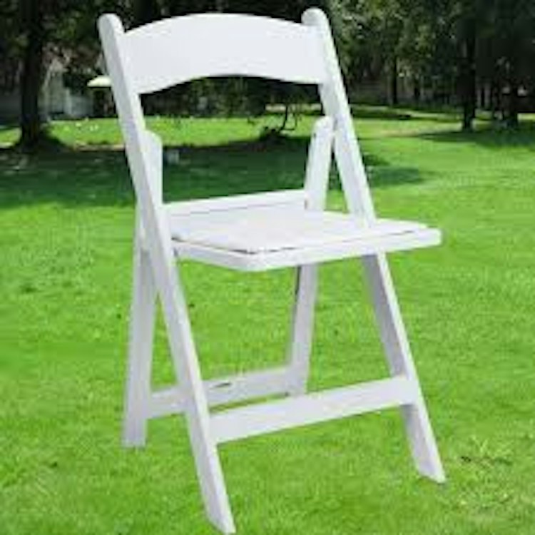 White Resin Folding Padded Chair