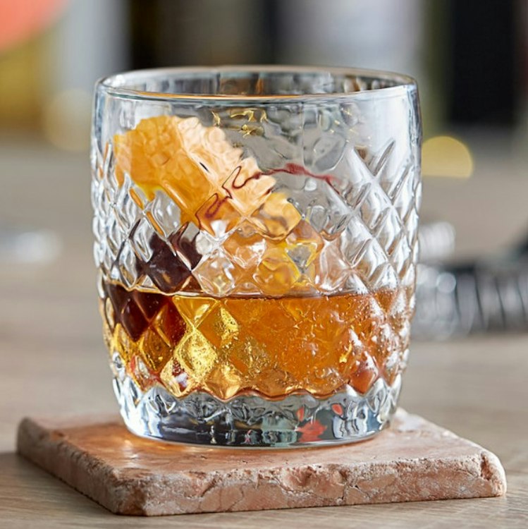 Cross-Hatch 10 oz. Rocks/ Old Fashioned Glass