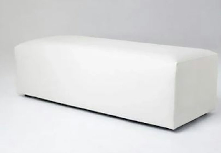 4ft White Bench Plain