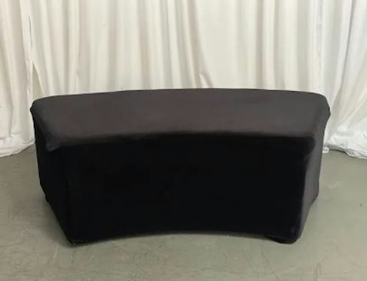 4ft Black Velvet Serpentine Bench