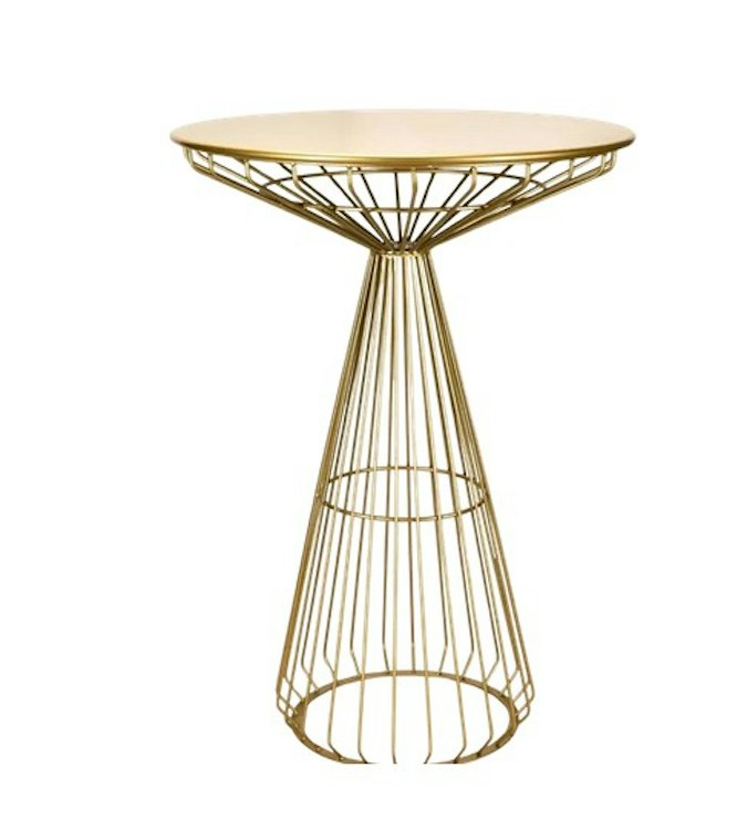 32" Gold Wire Cocktail Table