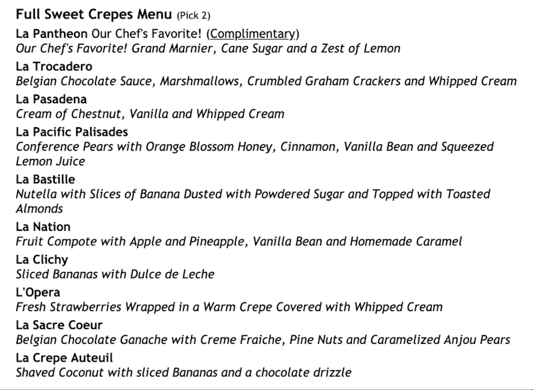 Sweet & Savory Crepe Station for 40 guest