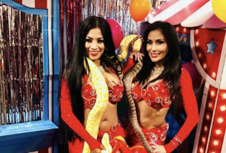 Belly dancer with a Snake & Fire