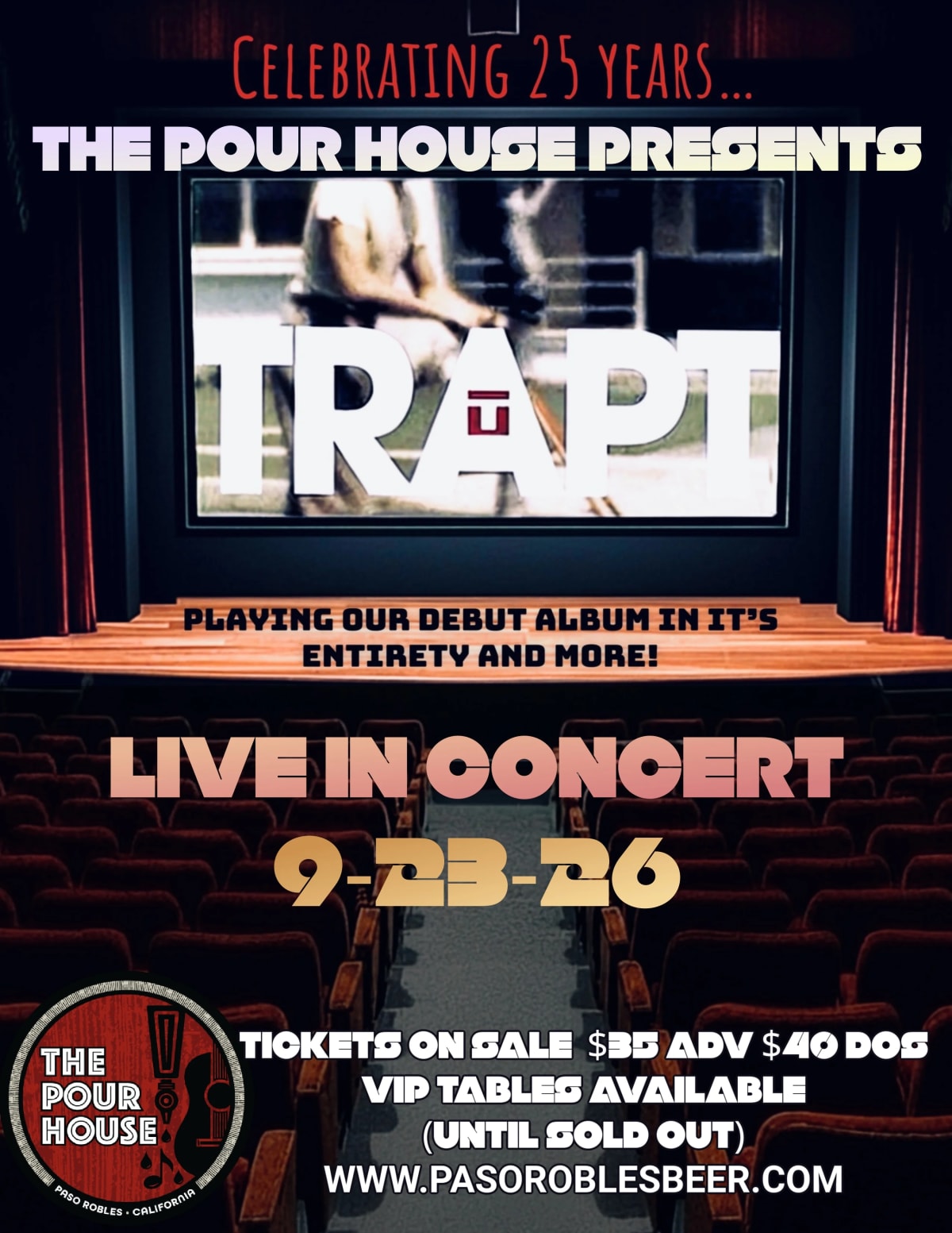 TRAPT live at The Pour House in Paso Robles! at The Pour House on Sep 23, 2026