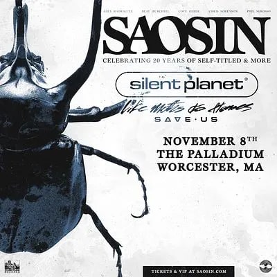 Saosin at Worcester Palladium at Palladium on Nov 8, 2026