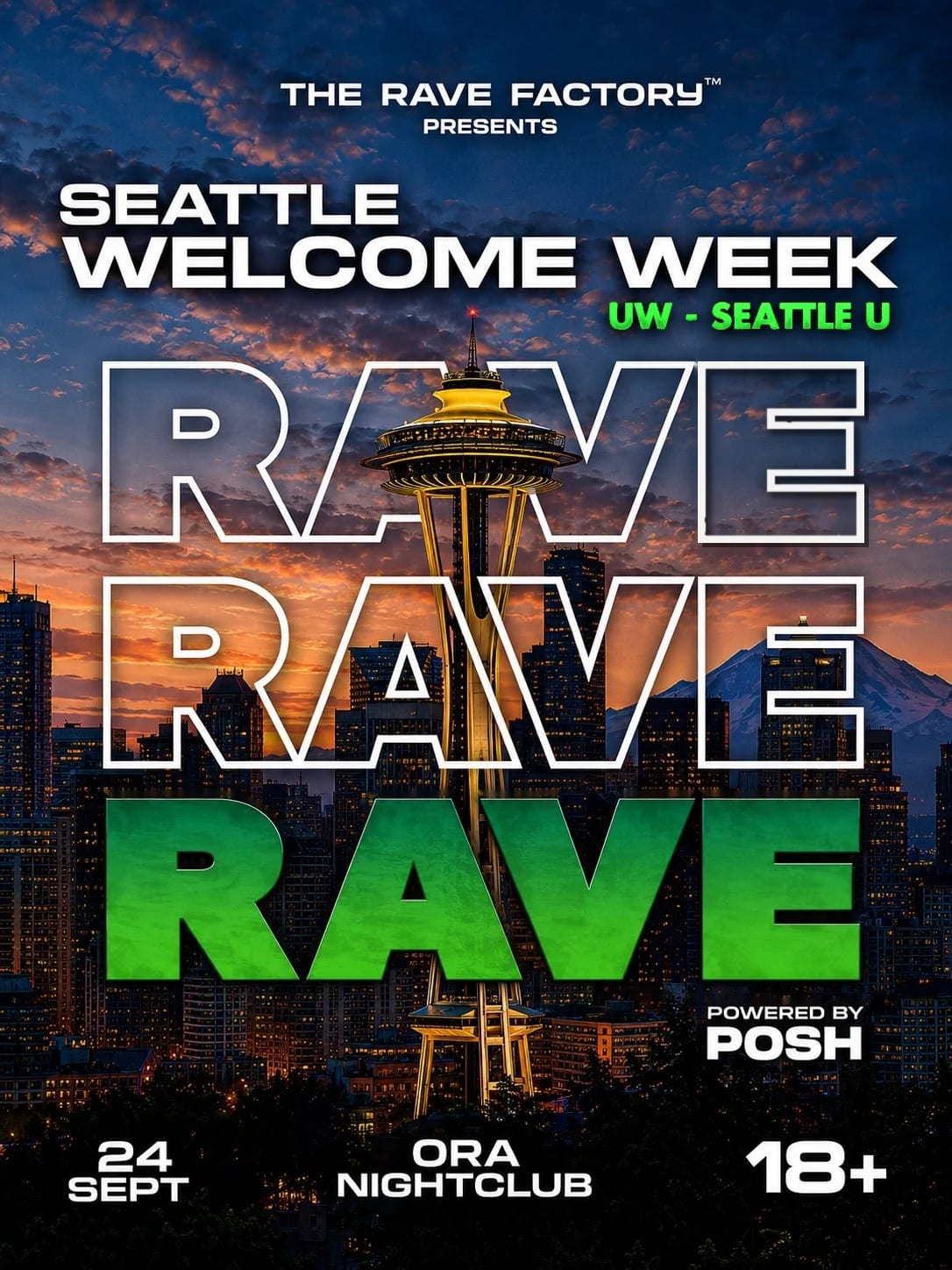 Seattle Welcome Week Rave at Ora  (18+) at Ora Nightclub on Sep 24, 2026