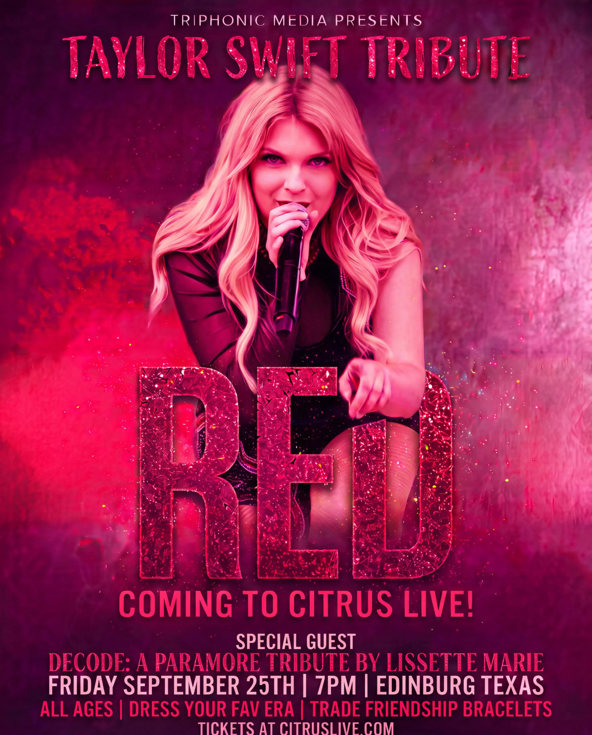 RED - A Taylor Swift Tribute at The Citrus Live on Sep 25, 2026