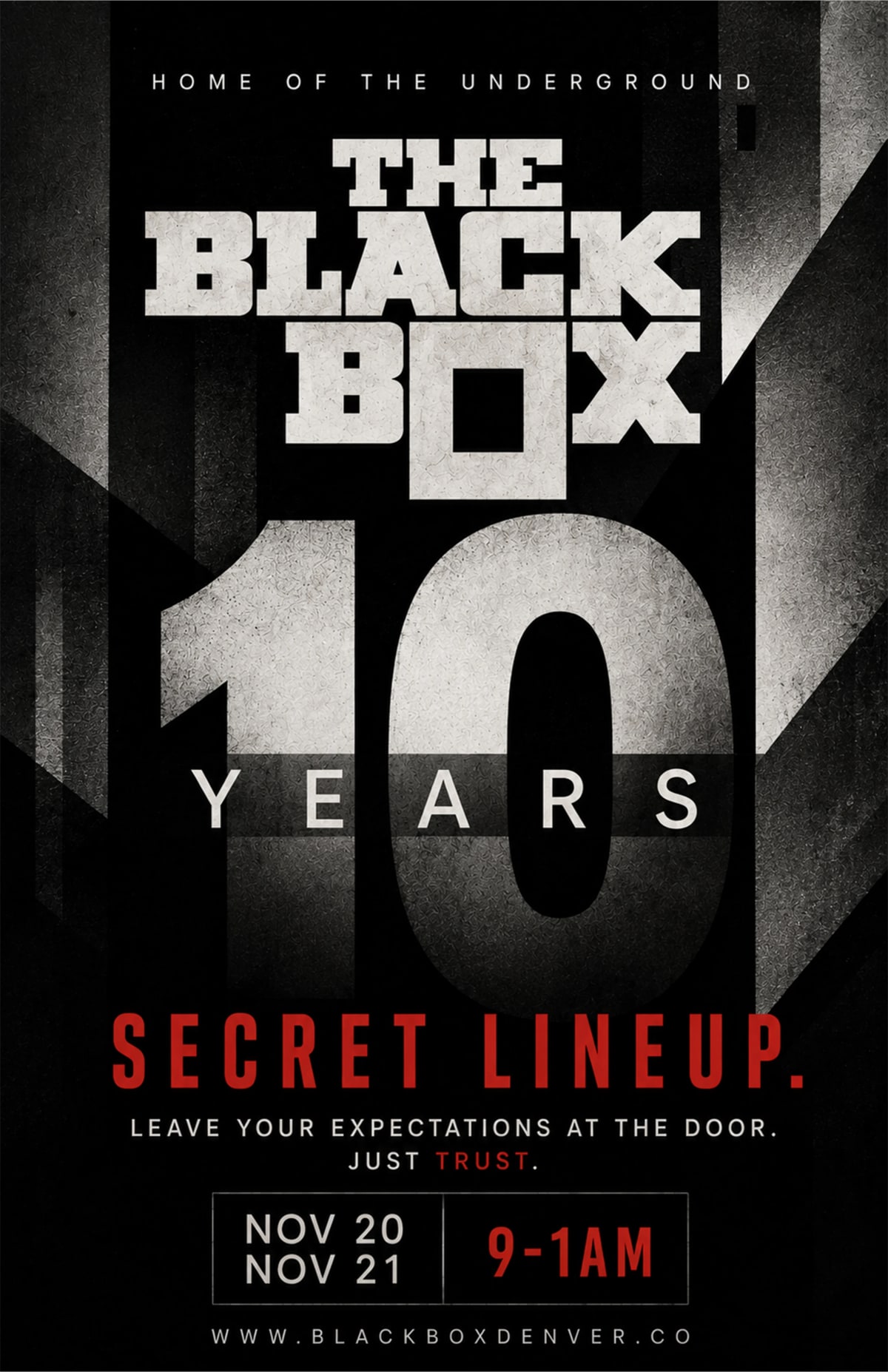 The Black Box 10 Year Anniversary (Night Two) at The Black Box on Nov 21, 2026