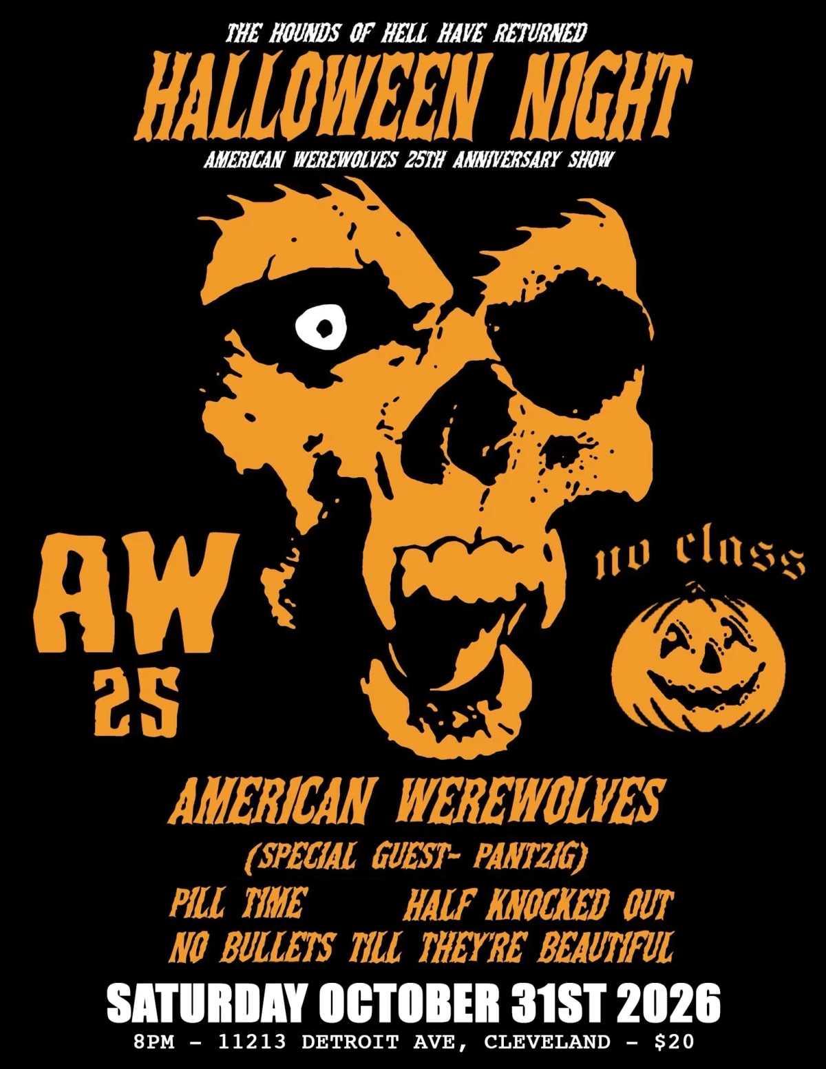 AMERICAN WEREWOLVES at No Class on Oct 31, 2026