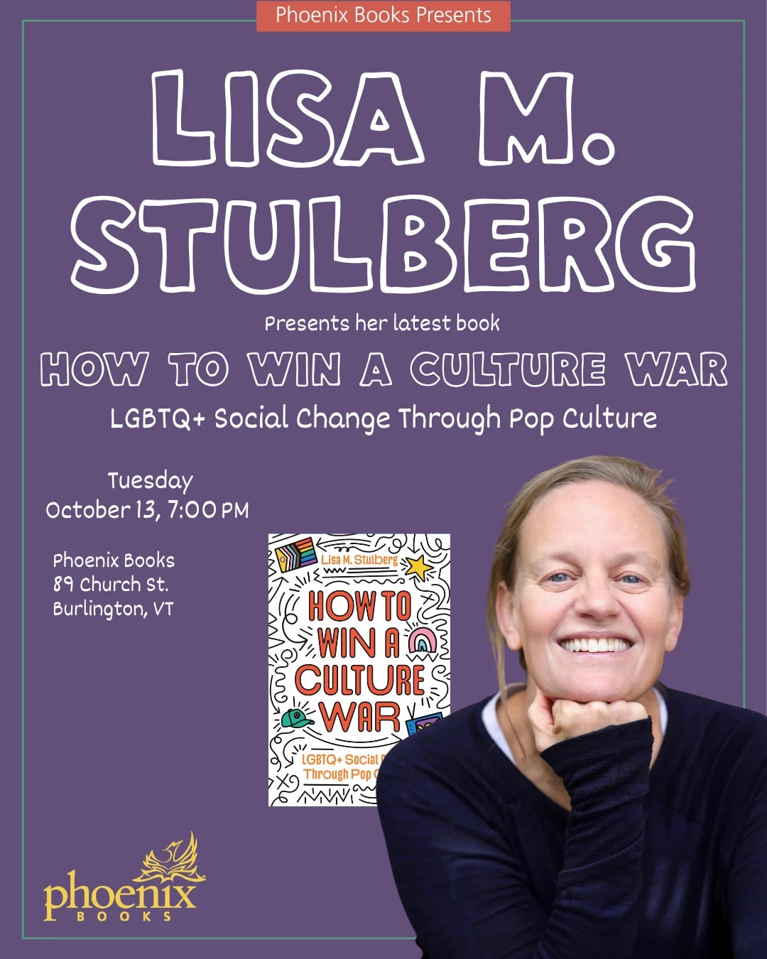 Lisa M. Stulberg | How to Win a Culture War: LGBTQ+ Social Change Through Pop Culture at Phoenix Books Burlington on Oct…