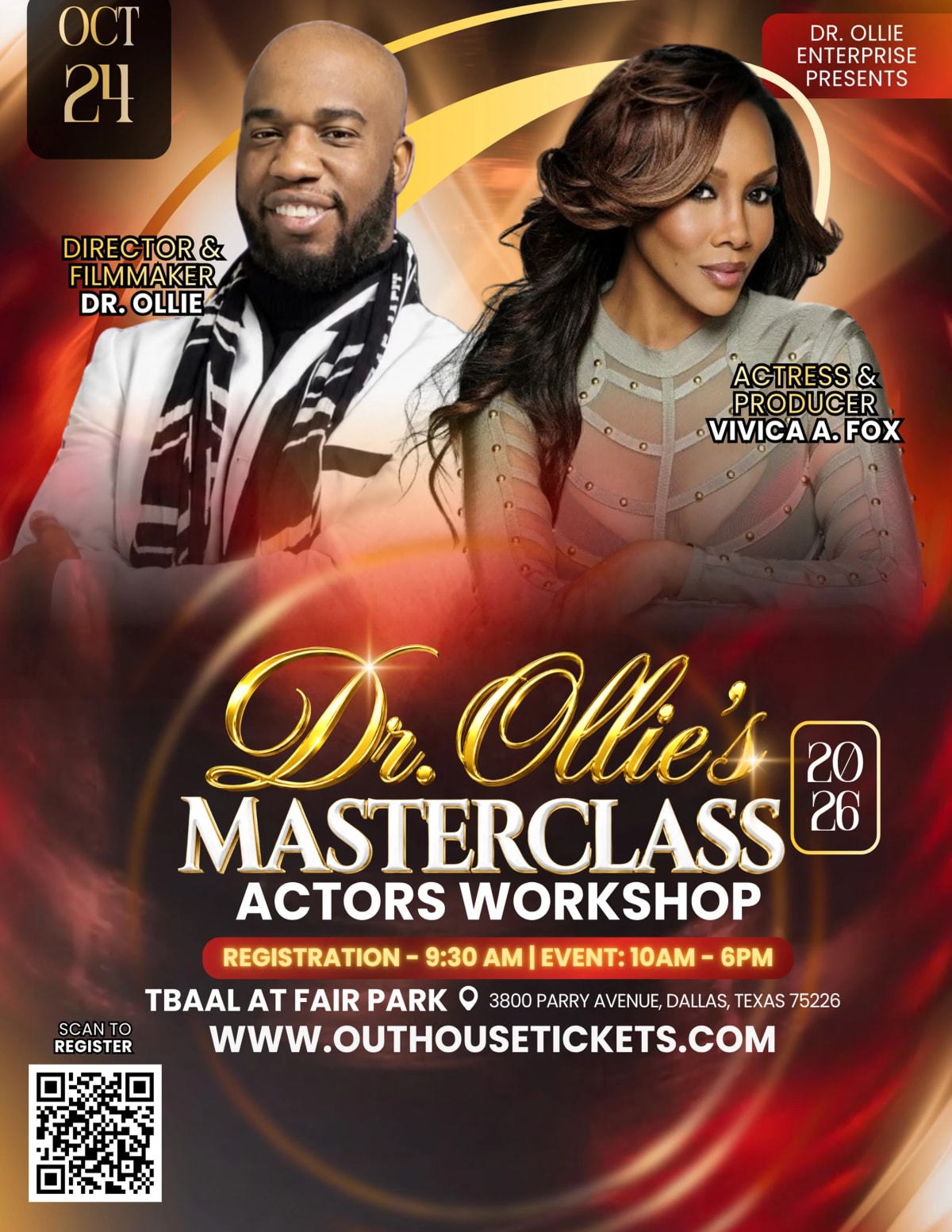 DR. OLLIE'S MASTER CLASS w/ Special Guests Vivica Fox & many more at Fair Park Women's Museum Building on Oct 24, 2026