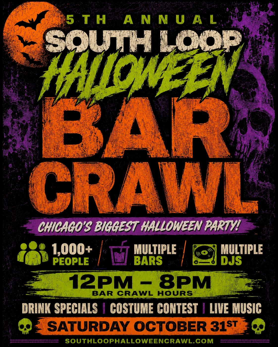 5th Annual South Loop Halloween Crawl at Jerk Villa on Oct 31, 2026