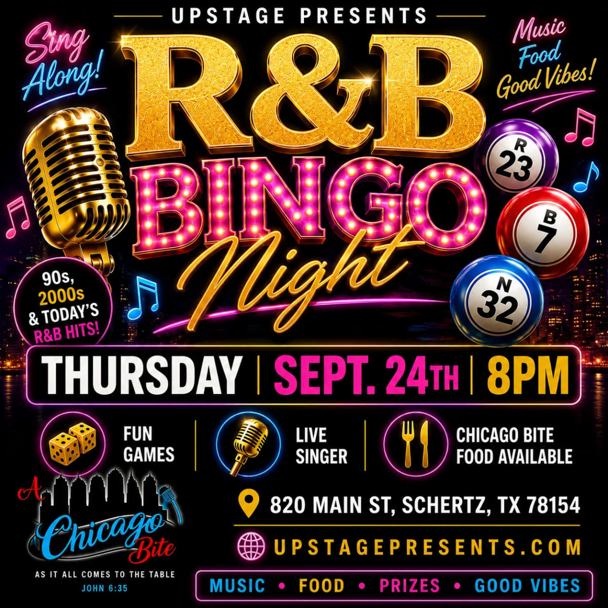 R&B Bingo Night at A Chicago Bite at A Chicago Bite on Sep 24, 2026