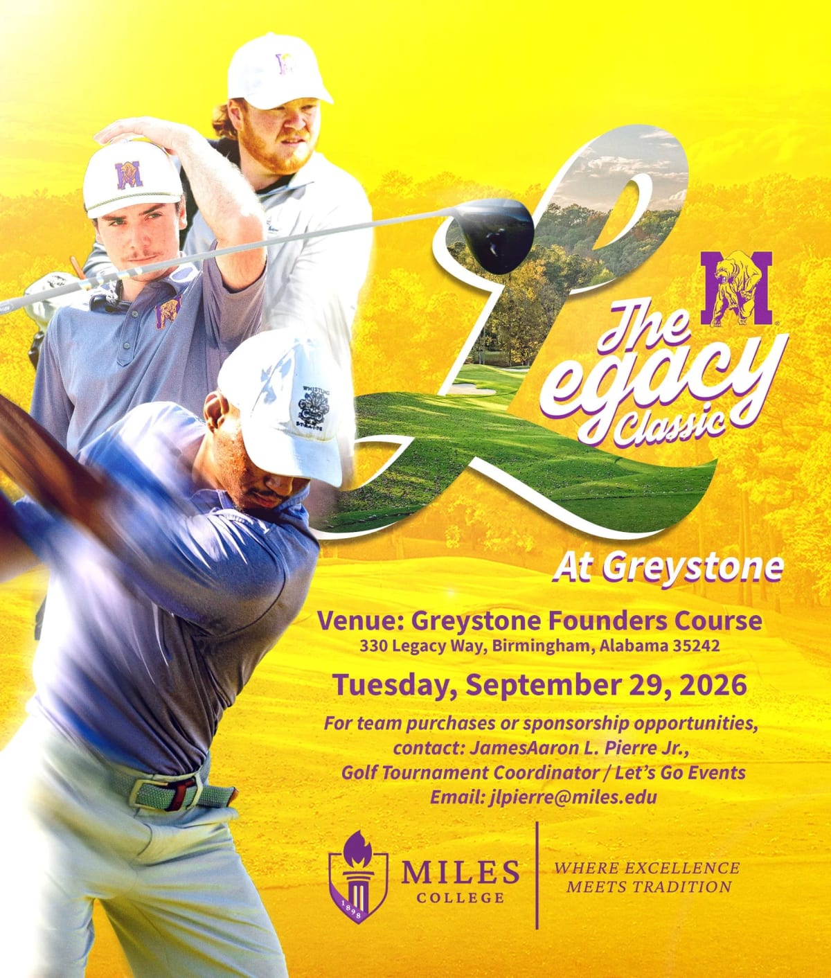 The Legacy Golf Tournament at Legacy Clubhouse on Sep 29, 2026