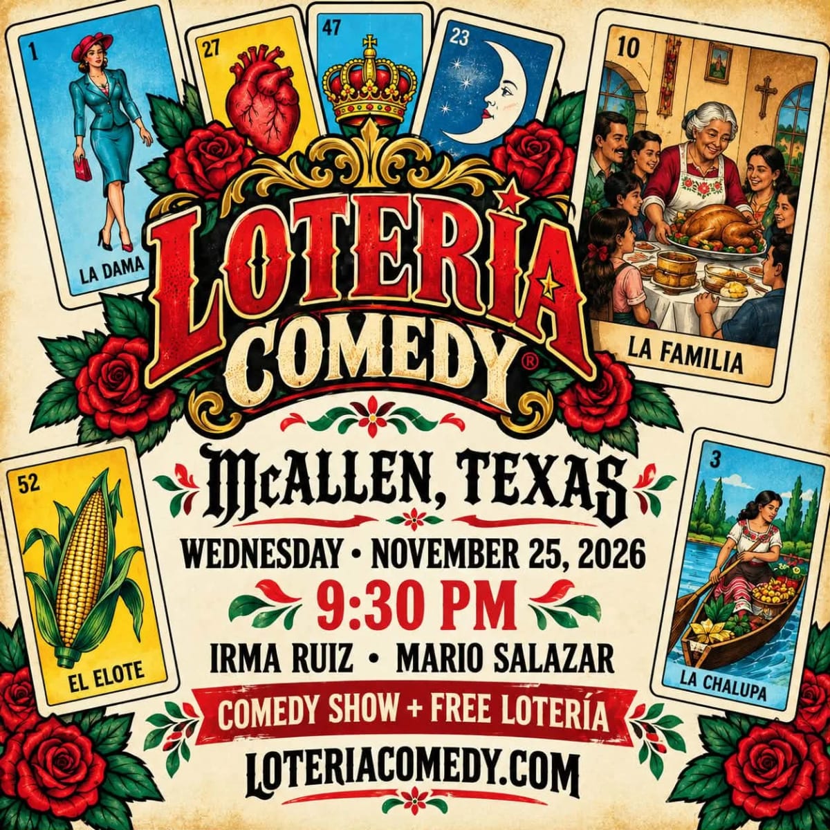 Loteria Comedy at Cine El Rey on Nov 25, 2026