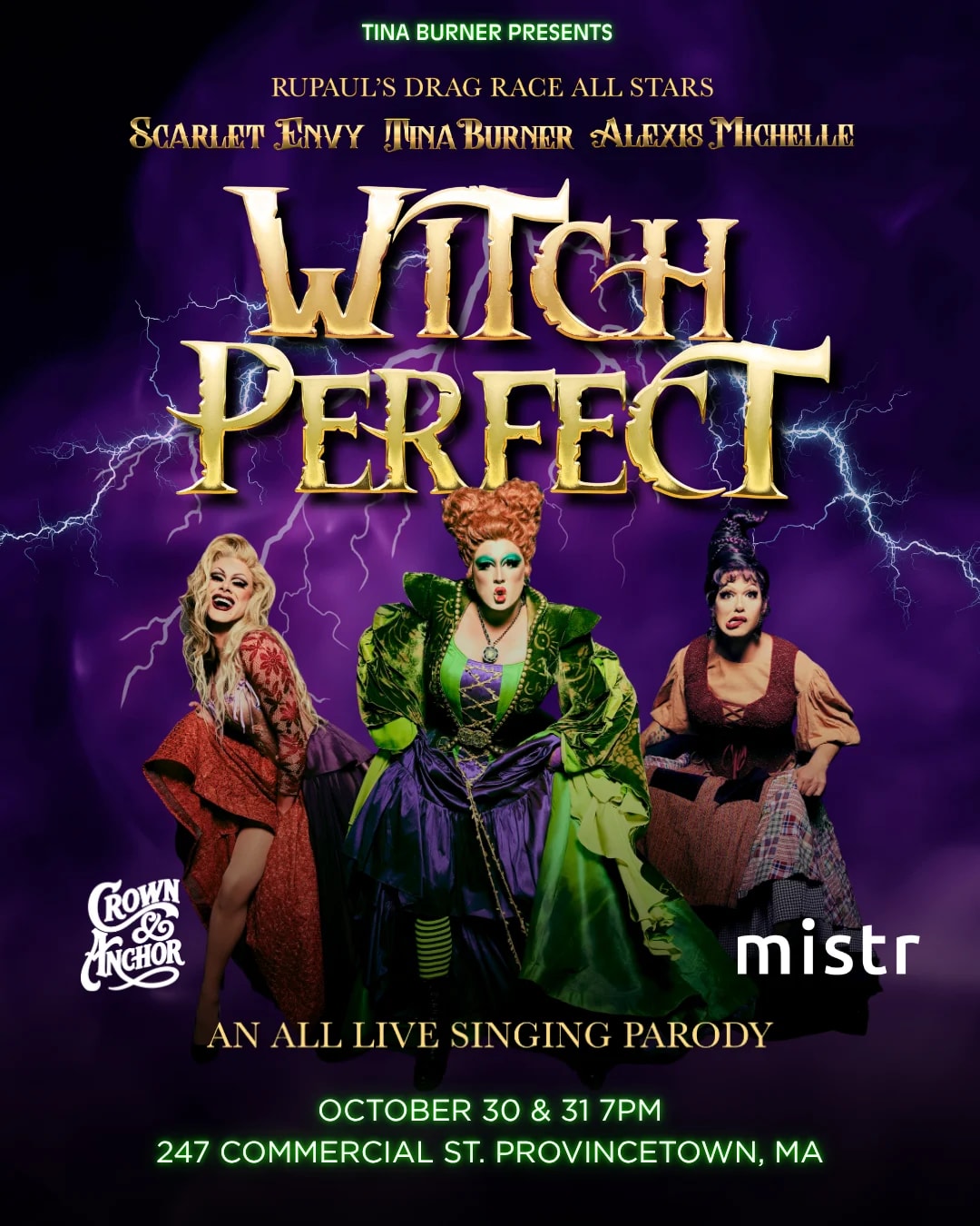 Tina Burner Presents - WITCH PERFECT OCT 31 at Crown & Anchor Provincetown on Oct 31, 2026