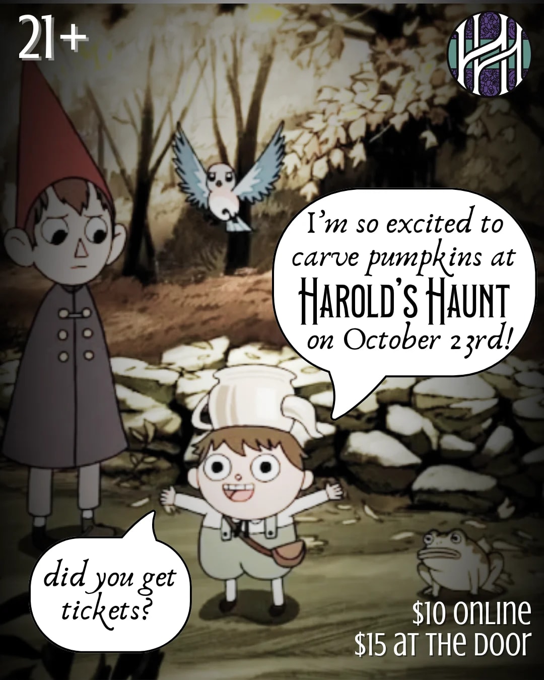 Over The Garden Wall Pumpkin Carving at Harold's Haunt on Oct 23, 2026