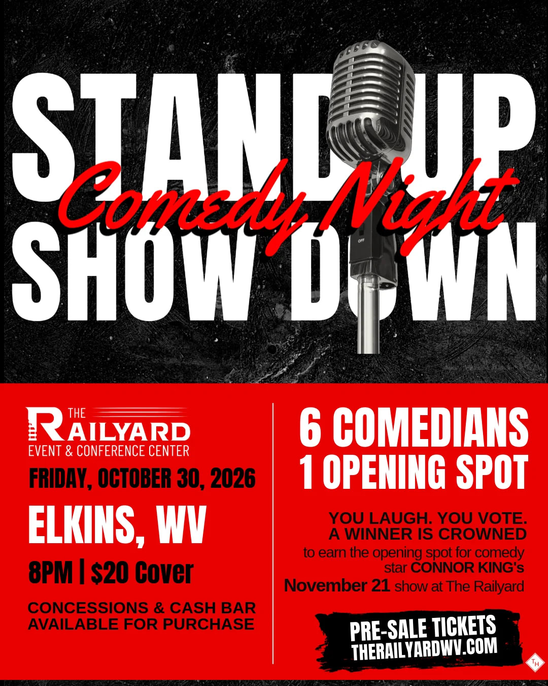 Stand-Up Showdown Comedy Night at The Railyard Event & Conference Center on Oct 30, 2026