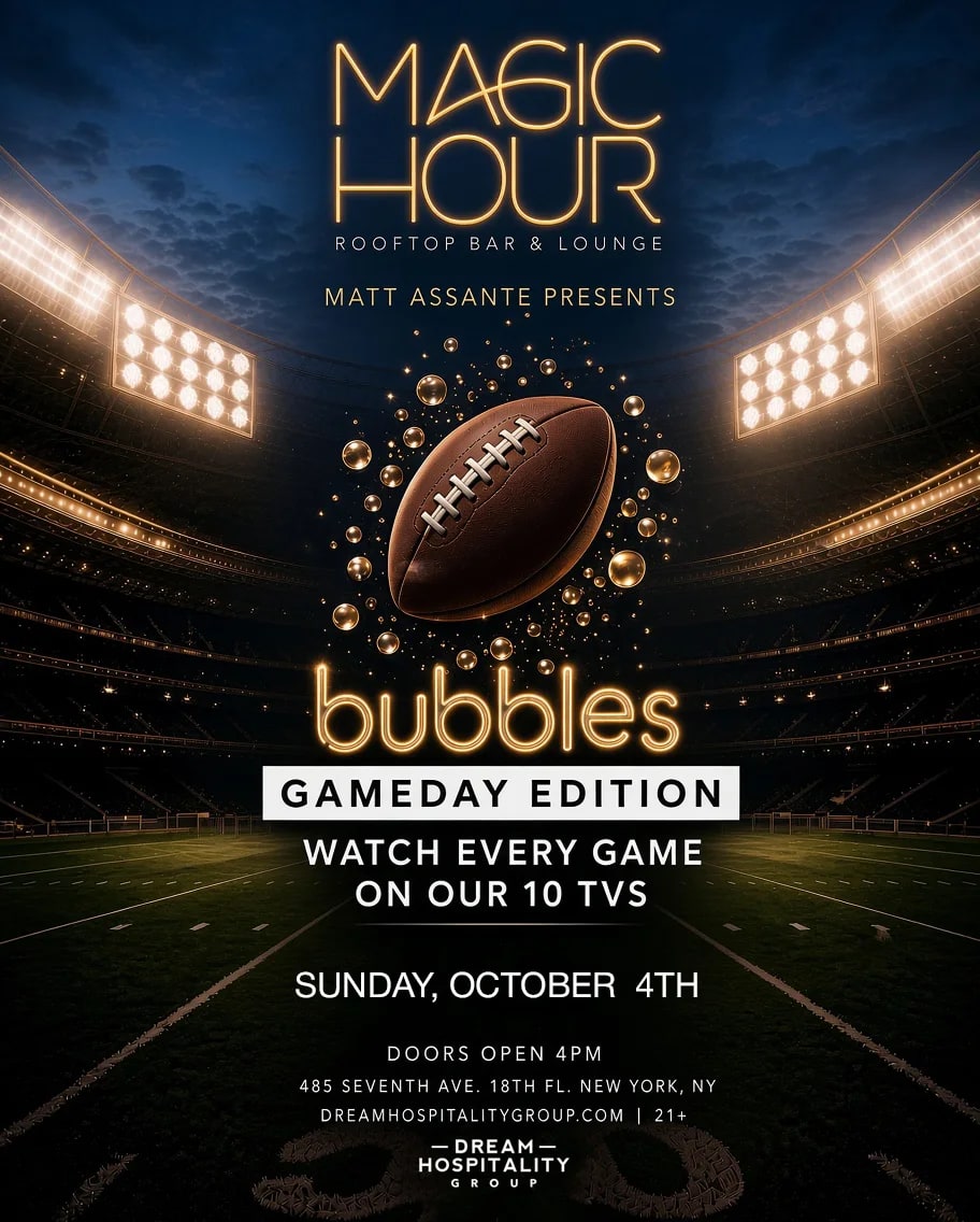 Sunday Bubbles: Gameday Edition at Magic Hour Rooftop on Oct 4, 2026