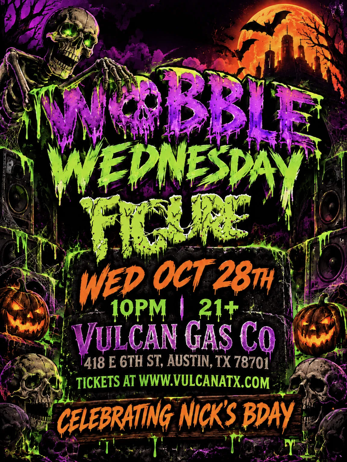 Wobble Wednesday at Vulcan Gas Company Parking on Oct 28, 2026