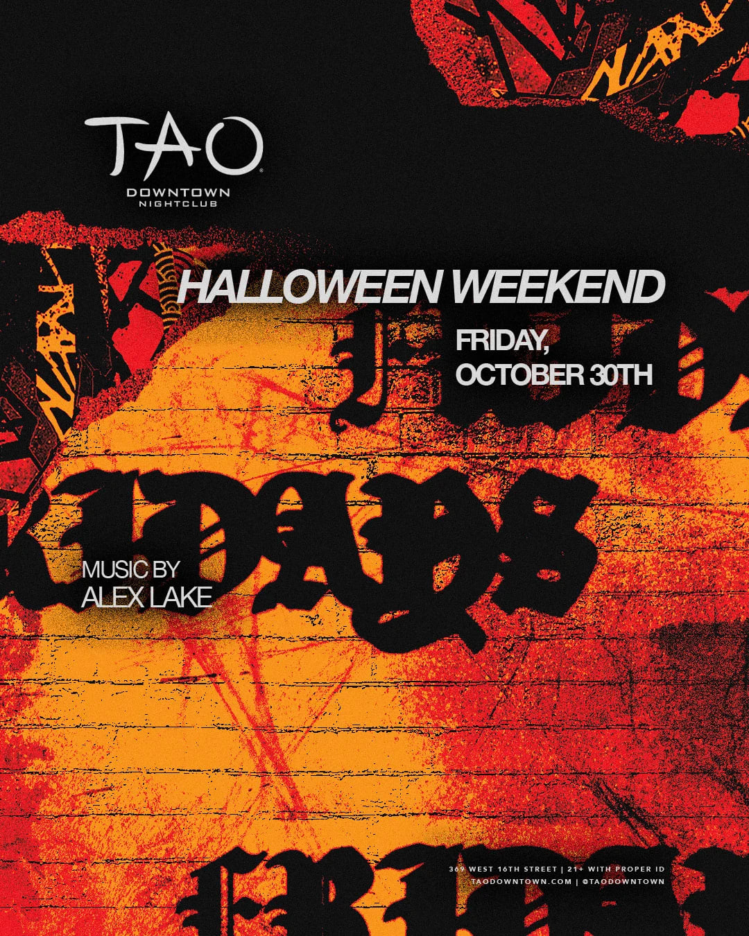 Alex Lake | Halloween Weekend at TAO Downtown Nightclub on Oct 30, 2026