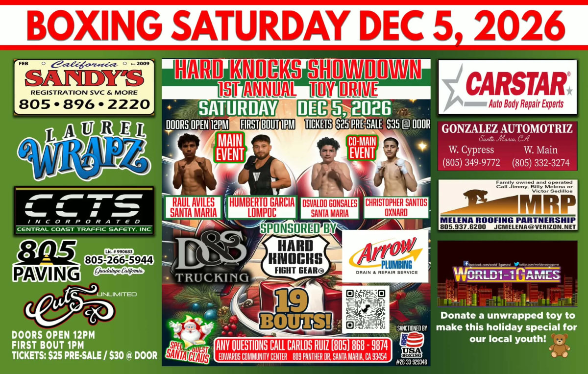 HARD KNOCKS ANNUAL TOY DRIVE at EDWARDS COMMUNITY CENTER on Dec 5, 2026