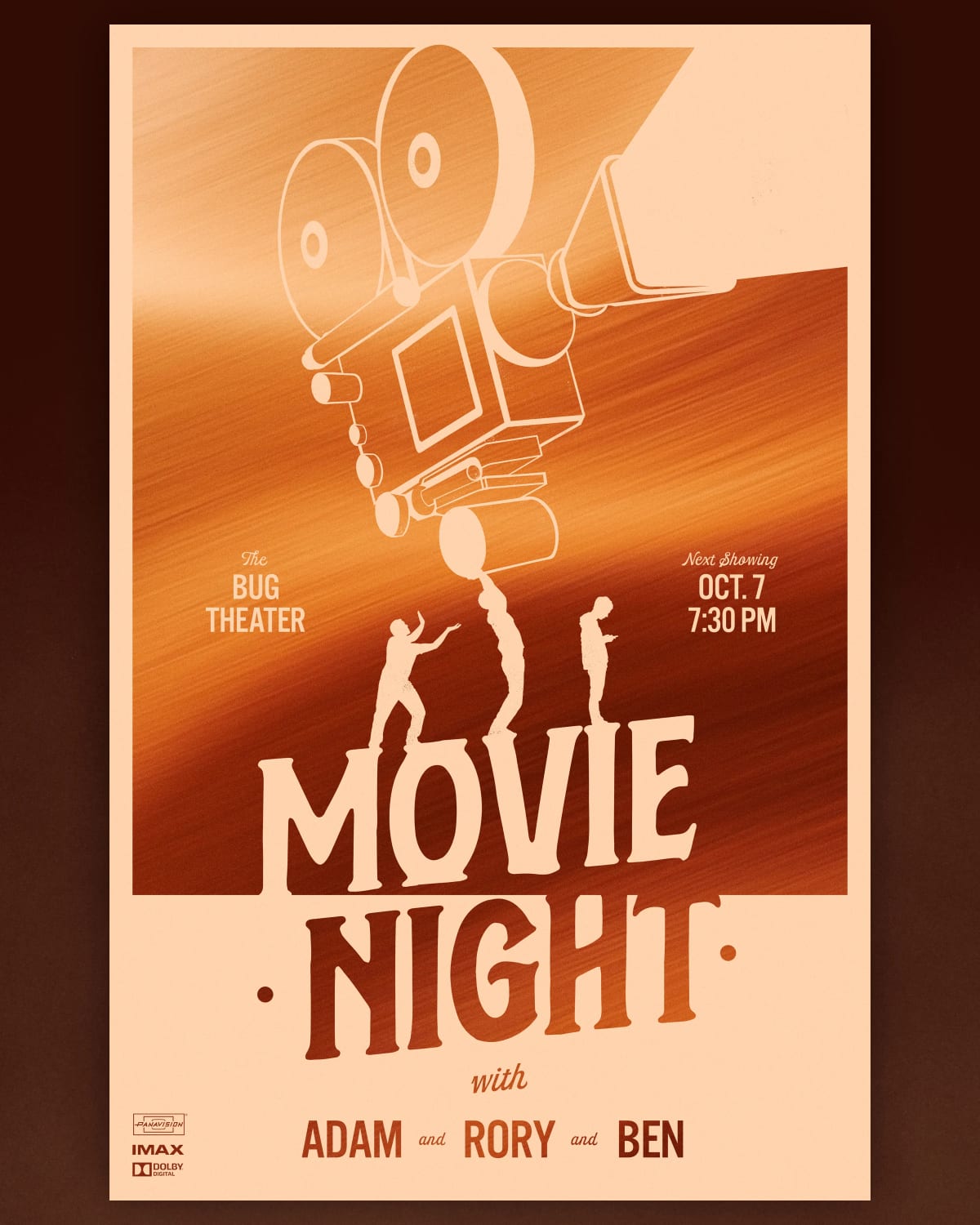 Movie Night with Adam and Rory and Ben: October at The Bug Theatre on Oct 7, 2026
