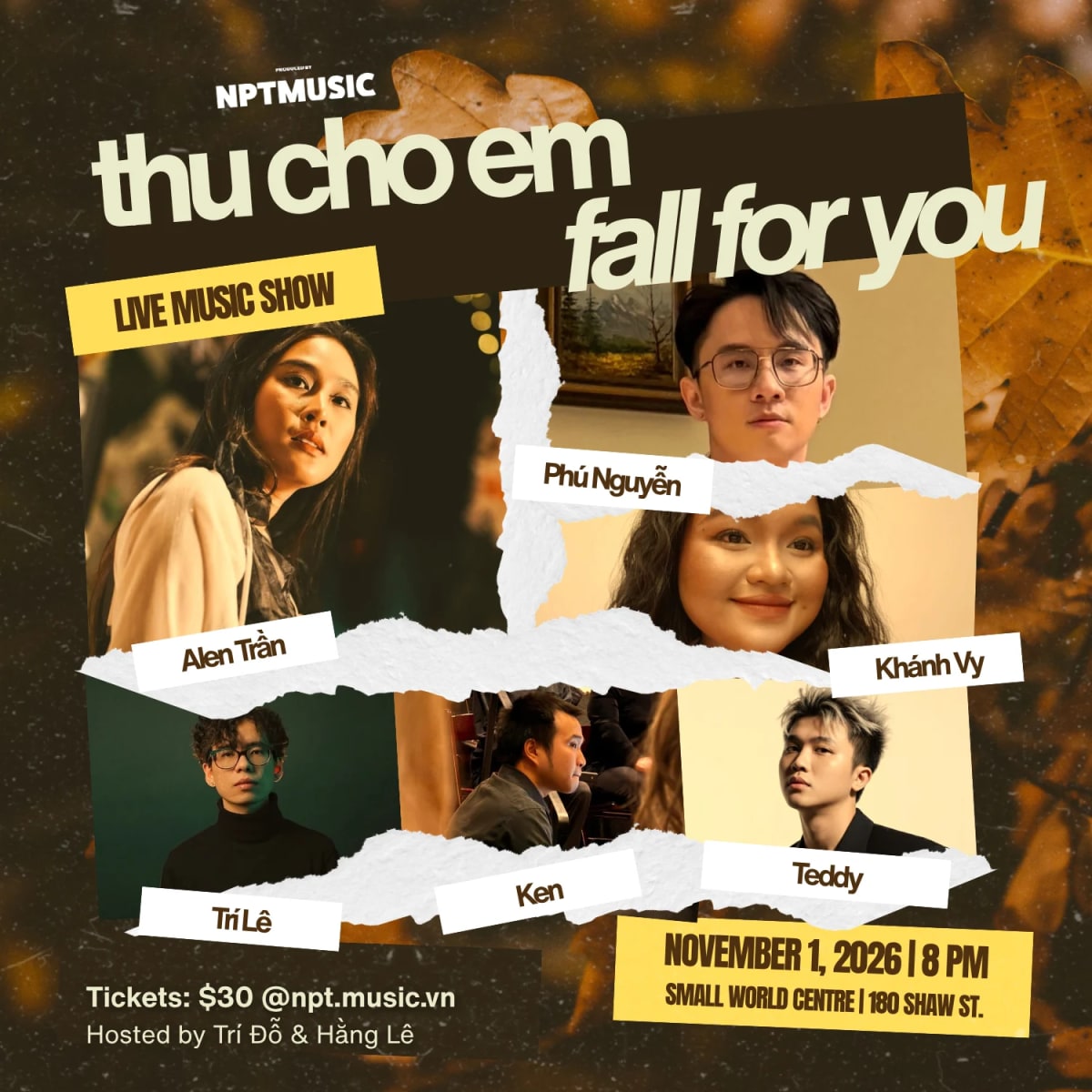 Thu cho em - Fall for you show 2026 at Small World Centre on Nov 1, 2026