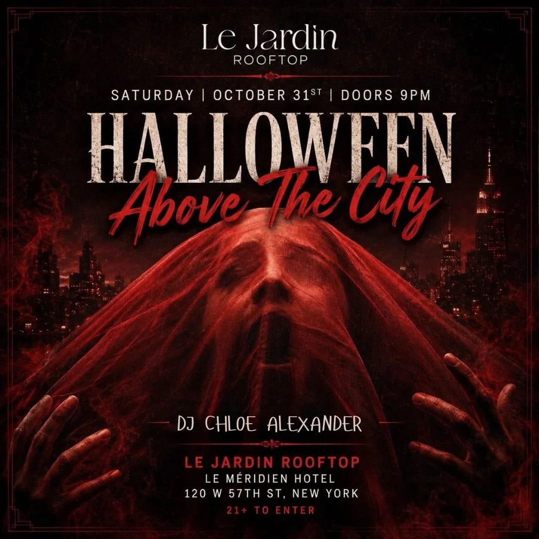 Halloween Party Above The City @ Le Jardin Rooftop NYC - Sat 10/31 at Le Jardin Rooftop on Oct 31, 2026