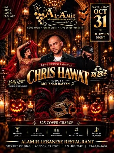 CHRIS HAWAT music by Mohanad Rayyan | Halloween Night at Al-Amir Lebanese Restaurant & Club on Oct 31, 2026