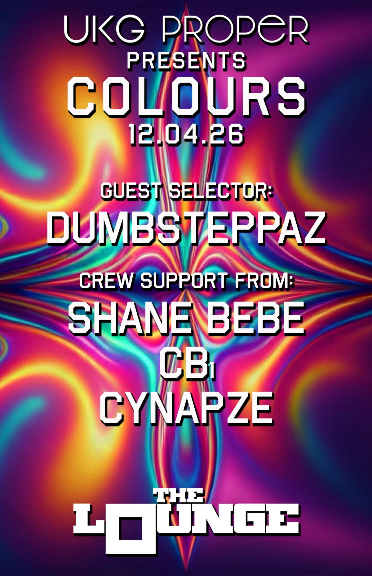 UKG Proper - Colours: Dumbsteppaz, Shane Bebe, CB₁, Cynapze at The Black Box on Dec 4, 2026