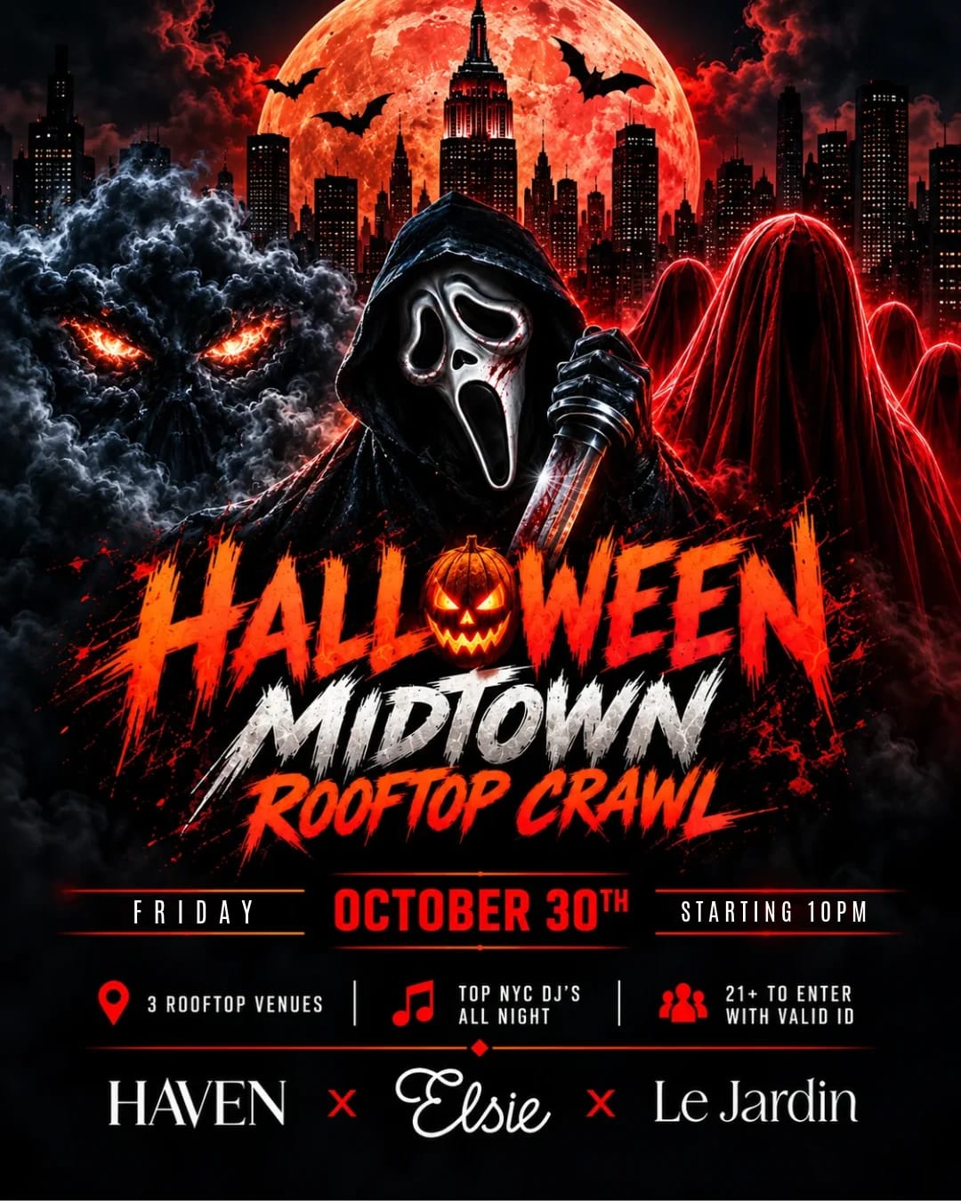 HALLOWEEN MIDTOWN ROOFTOP CRAWL - FRIDAY 10/30 at Haven Rooftop on Oct 30, 2026