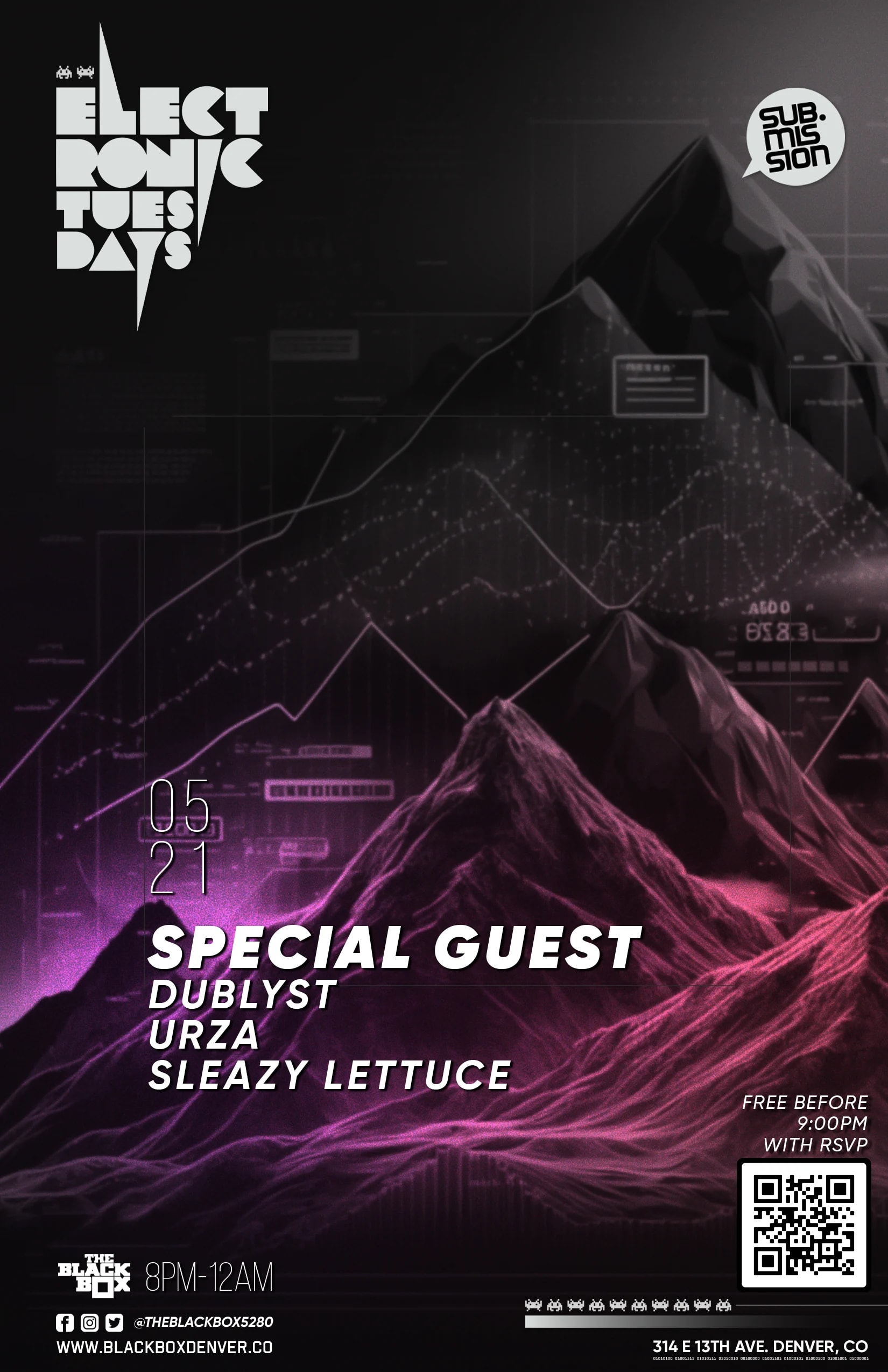 Sub.mission Electronic Tuesdays: Special Guest w/ Dublyst, URZA, Sleazy Lettuce