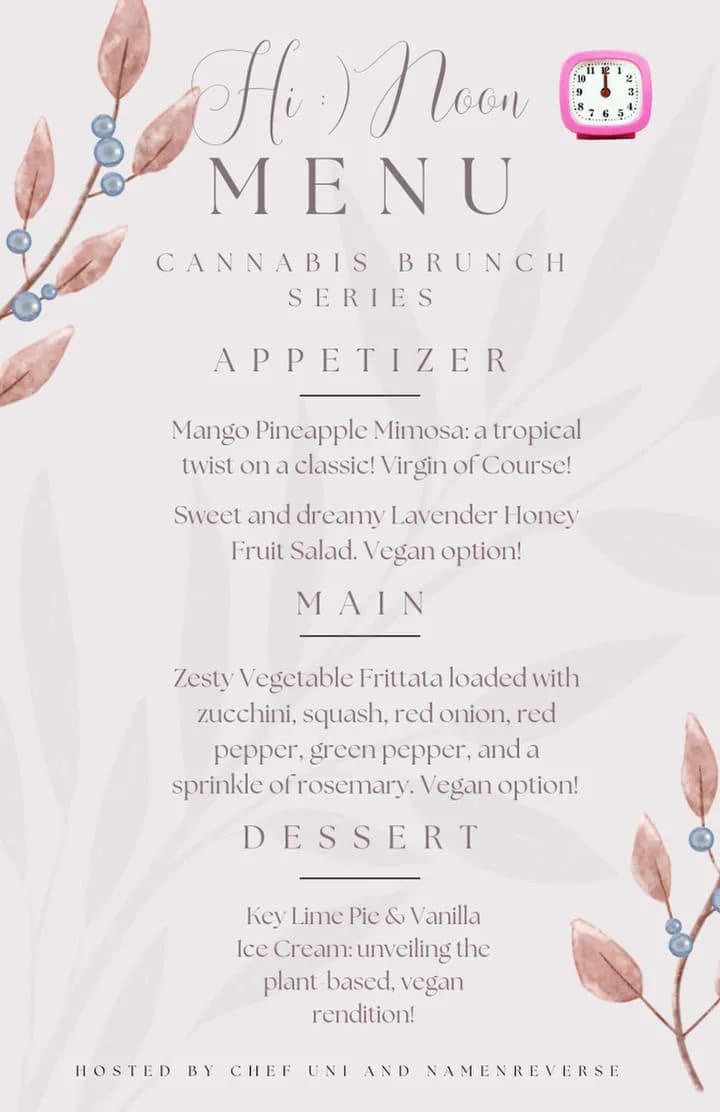 Hi :) Noon Brunch Menu