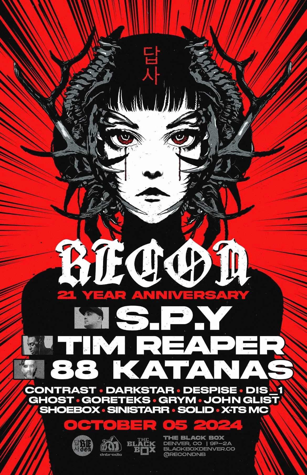 Recon DNB XXI Anniversary: S.P.Y, Tim Reaper, 88 Katanas, Recon Residents