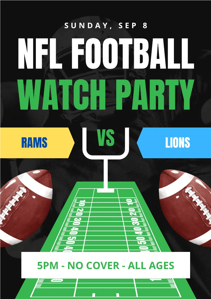 Football Watch Party - Los Angeles Rams vs. Detroit Lions