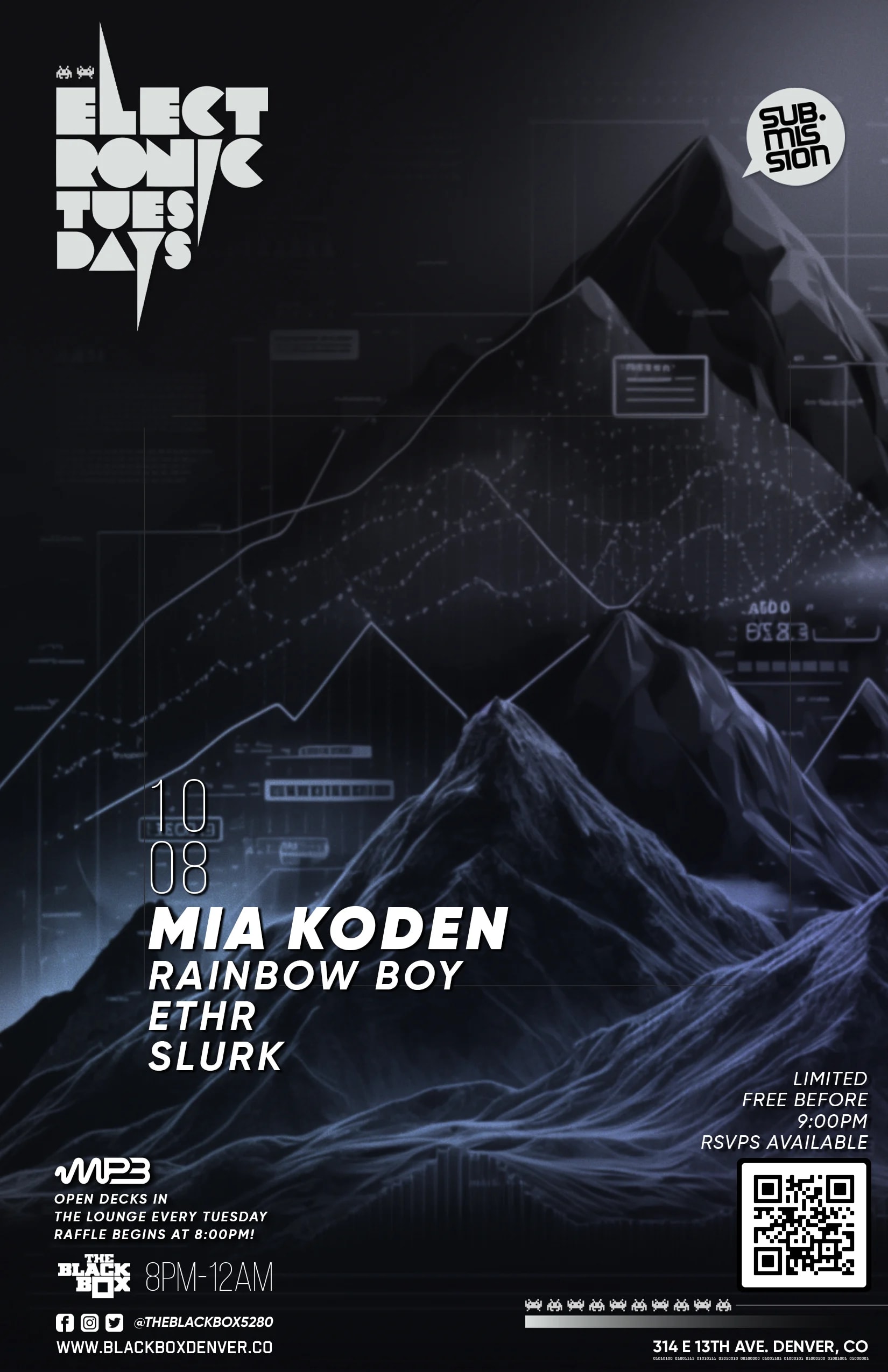Sub.mission Electronic Tuesdays: Mia Koden w/ Quarterly Finals Battle + Open Decks sponsored by MP3 Magazine