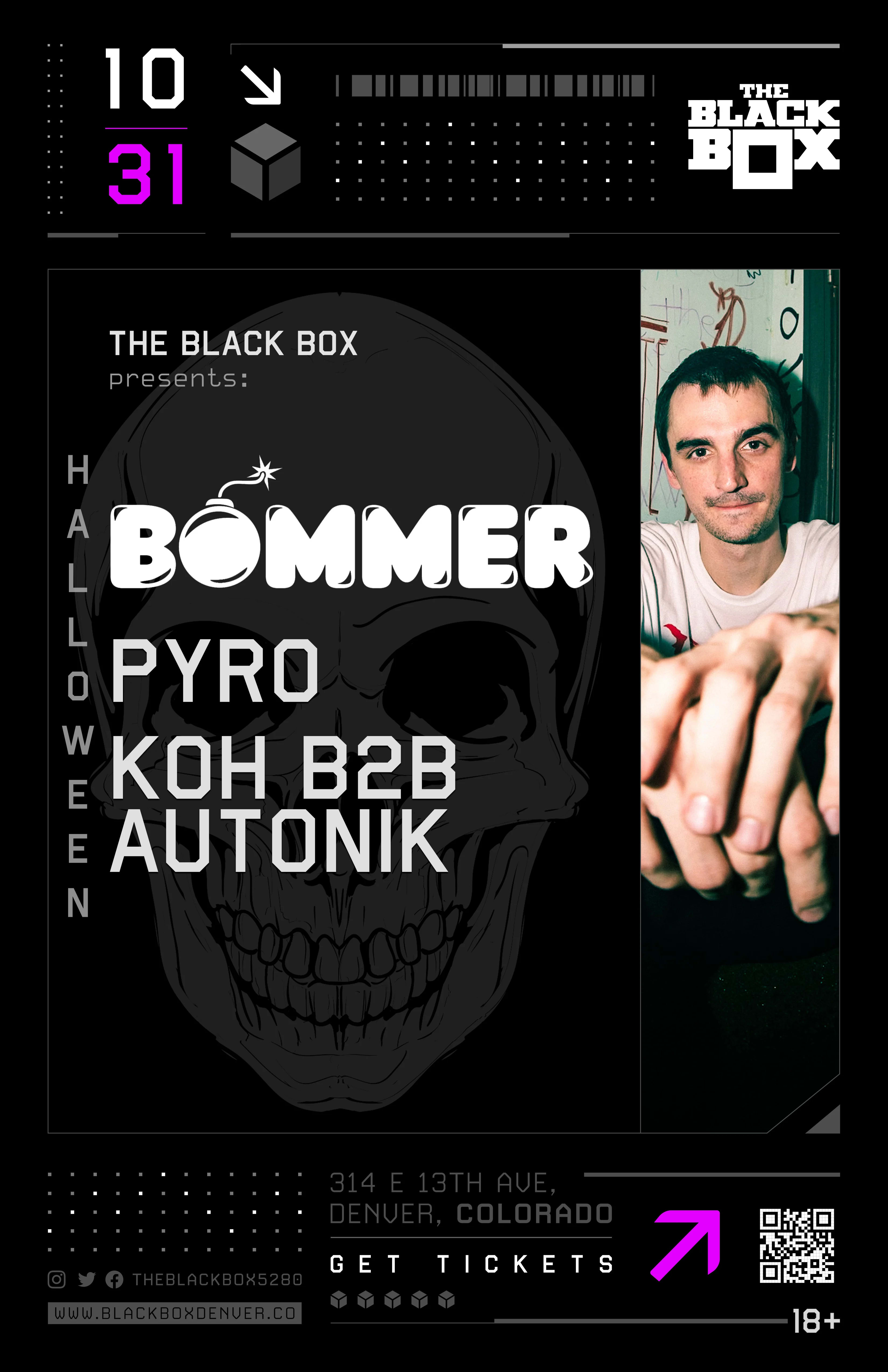 The Black Box presents: Halloween with Bommer, Pyro, Koh B2B Autonik