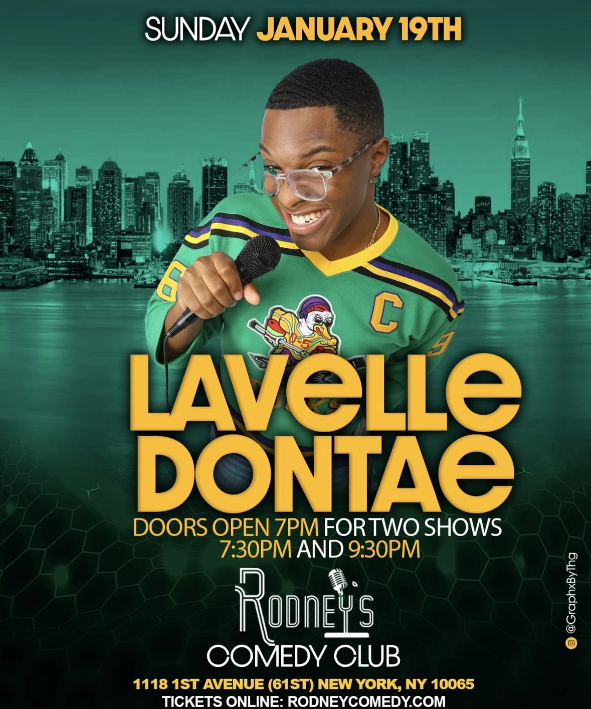 Lavelle Dontae Headlines! | Rodney's Comedy Club New York: Book