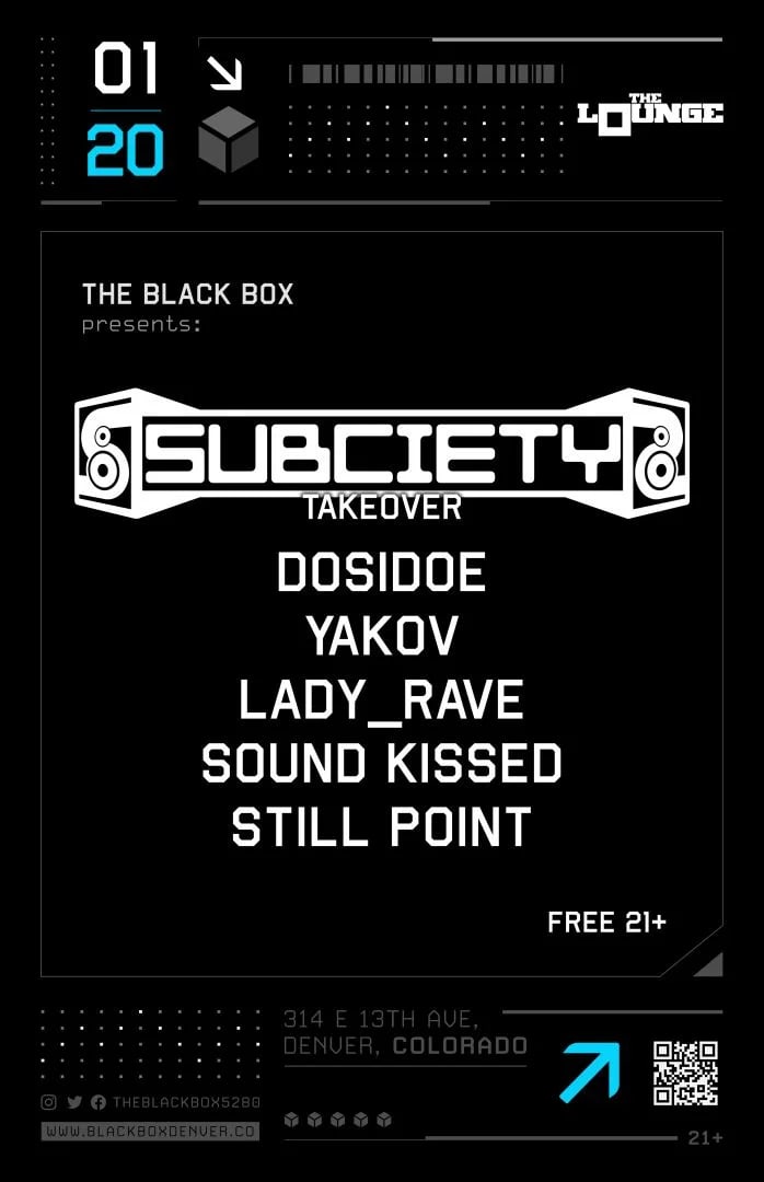 Subciety Takeover: DosiDoe, Yakov, Lady_Rave, Sound Kissed, Still Point (Free 21+)