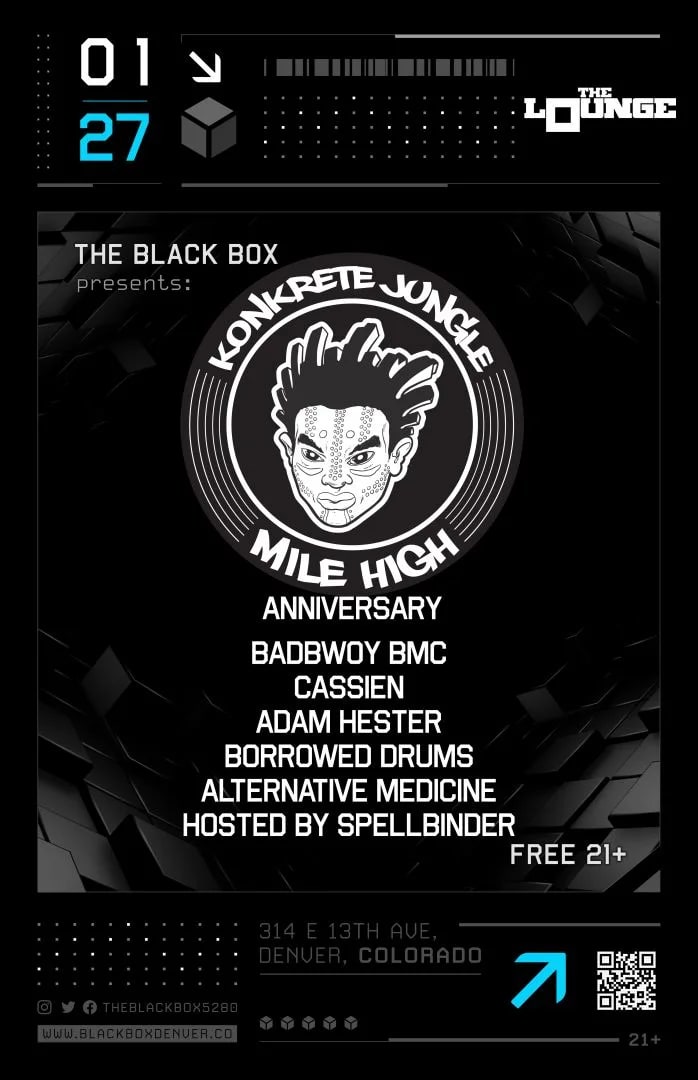 Konkrete Jungle Anniversary: BadBwoy BMC, Cassien, Adam Hester, Borrowed Drums, Alternative Medicine (Free 21+)