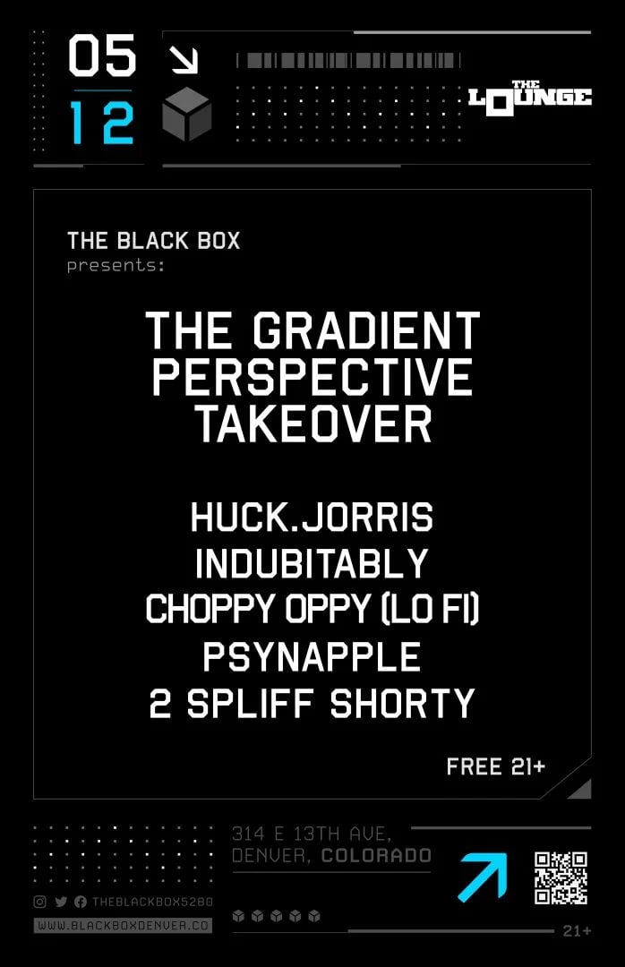 The Gradient Perspective: Huck.Jorris, Indubitably, Two Foxes, PSYNAPPLE, 2 Spliff Shorty (Free 21+)