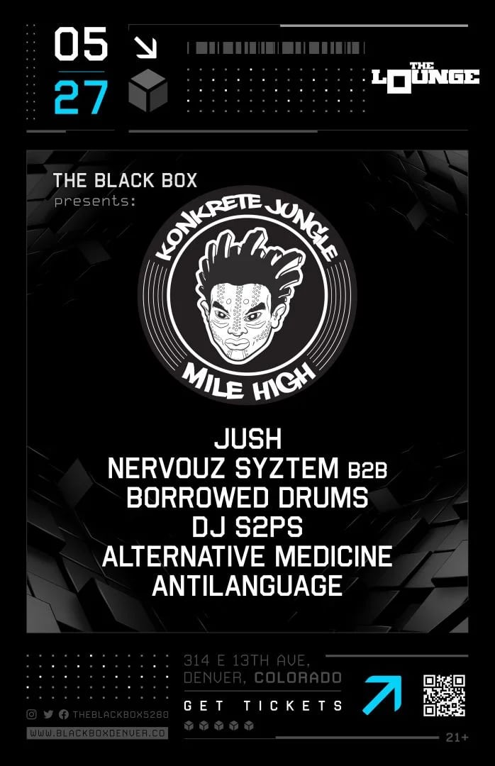 Konkrete Jungle: Jush, Nervouz Syztem B2B Borrowed Drums, DJ S2PS, Alternative Medicine, Antilanguage