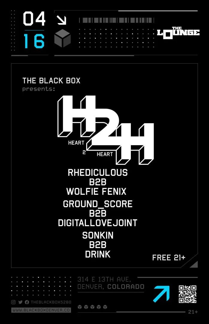 Heart 2 Heart: Rhediculous B2B WOLFiE FENiX, ground_score B2B digitallovejoint, Sonkin B2B Drink (Free 21+)
